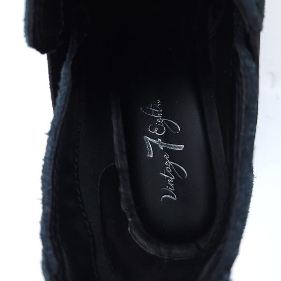 Vintage 7Eight Jazlyn Suede Leather Ankle Booties Black Size 6M Women Slip On - Picture 4 of 5